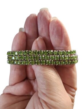Green Crystal Stretch Bracelets